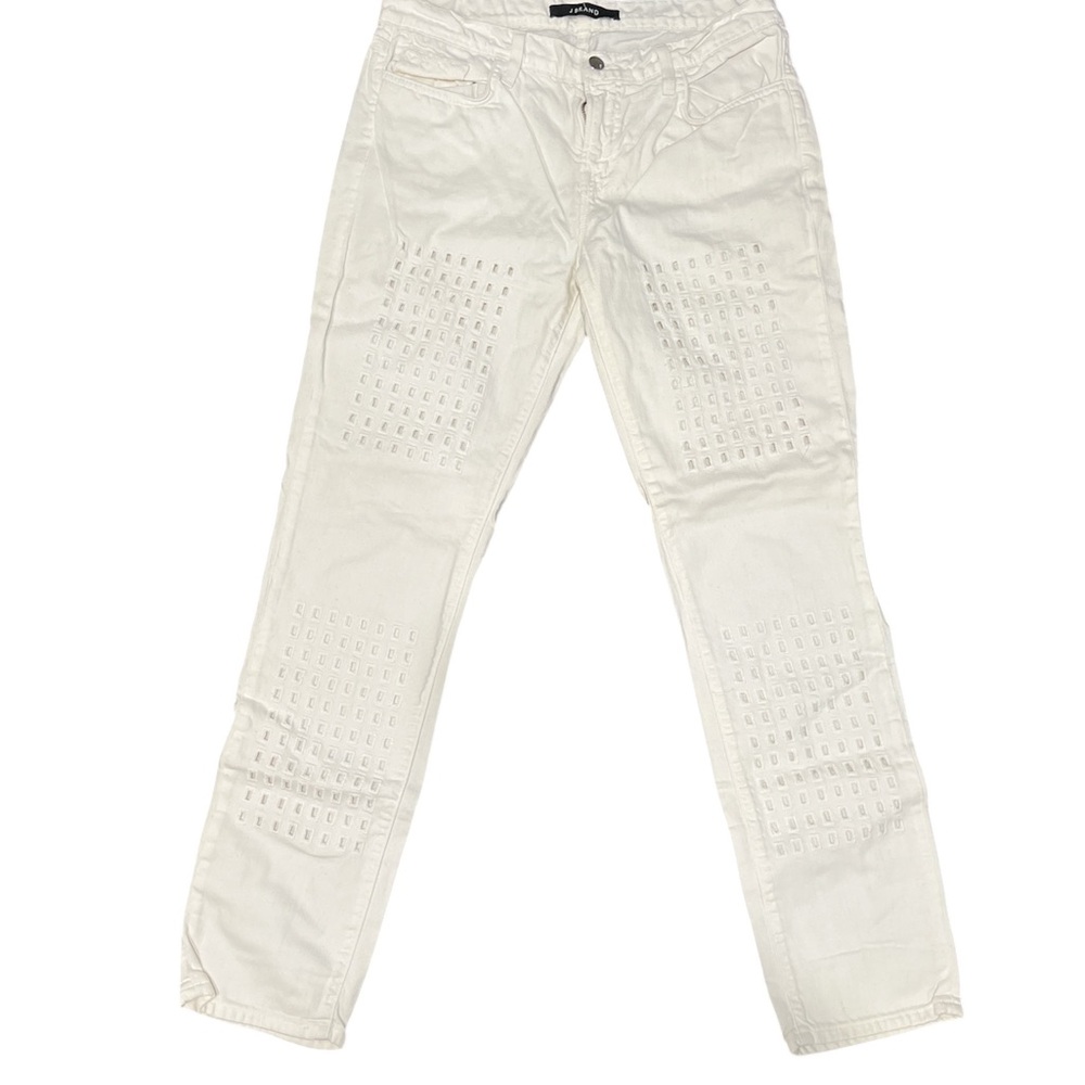 JBrand White Eyelet Jeans